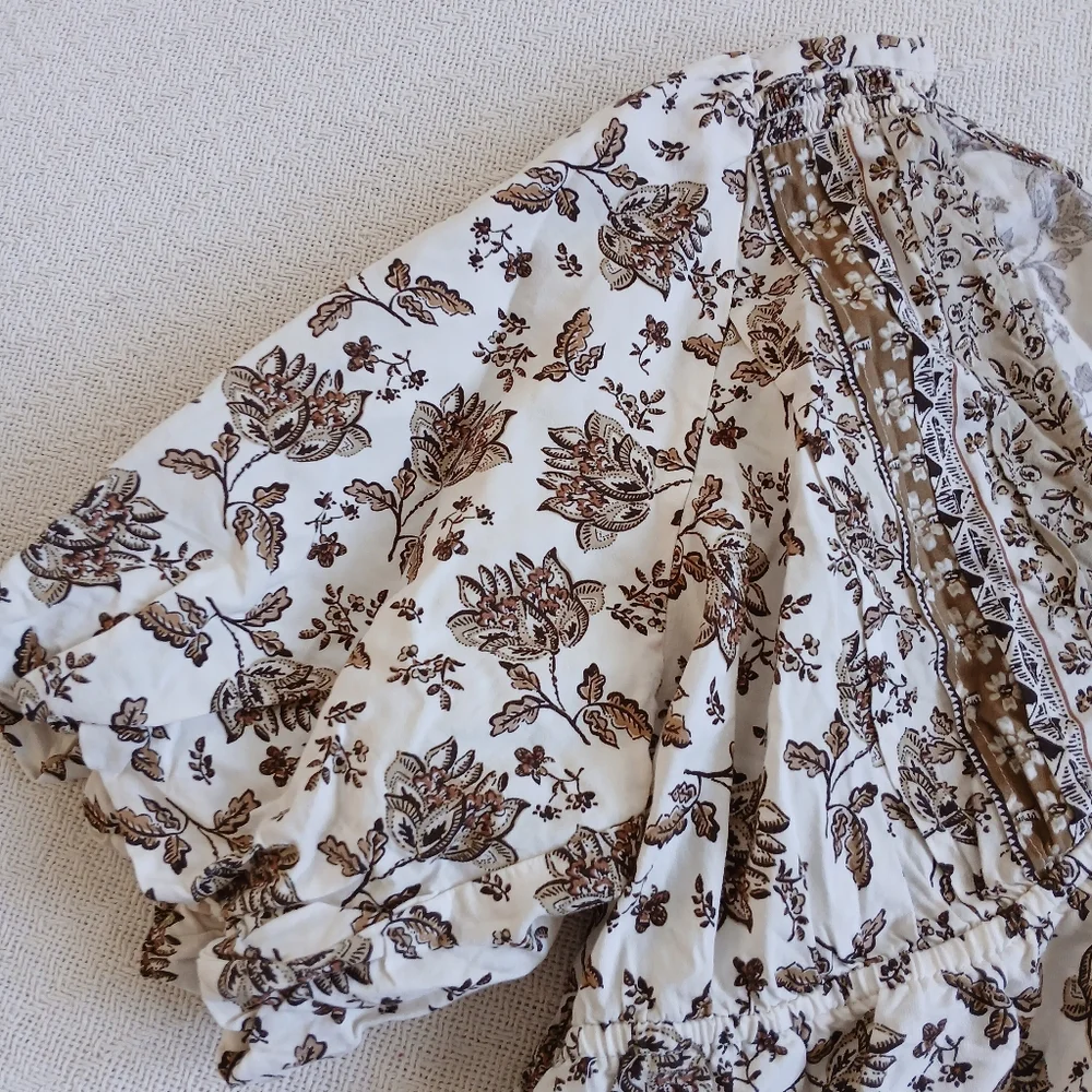 loft ♡ puff sleeve paisley floral boho spring large cottagecore peasant vintage
